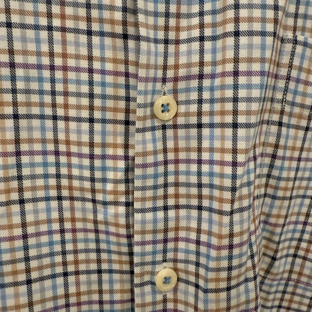 Peter Millar Multicolor Checkered Button Down Shi… - image 3